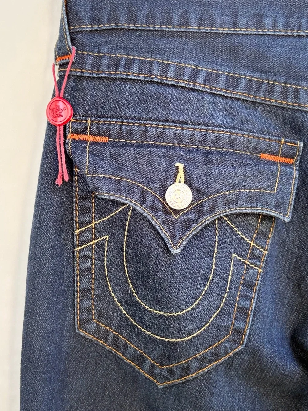 True Religion Section Skinny Jeans Dark Wash Flap Pocket